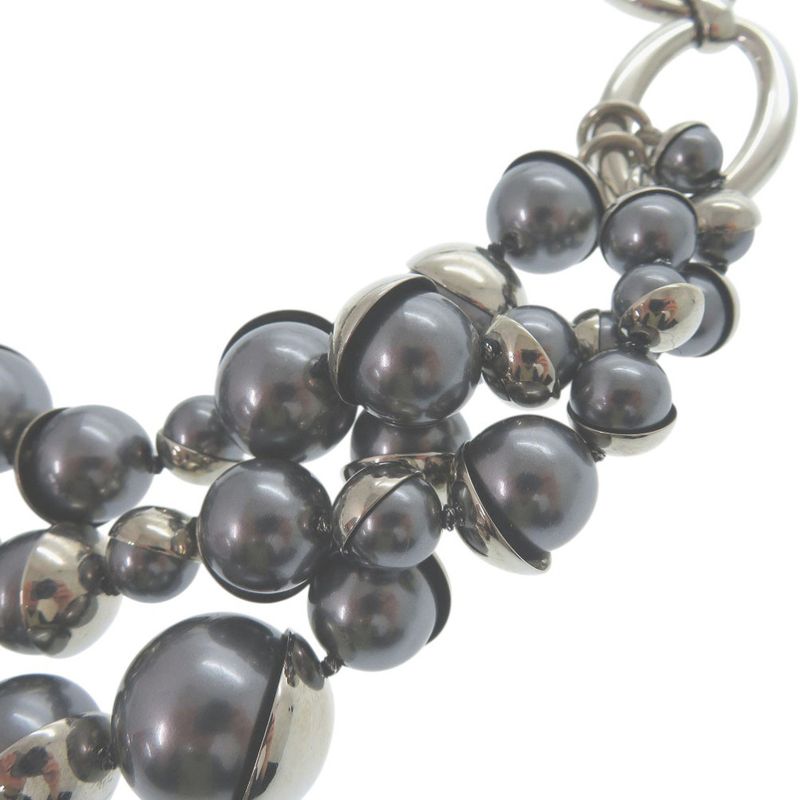 Dior Faux Pearl Necklace Silver Choker 0989 — view 7