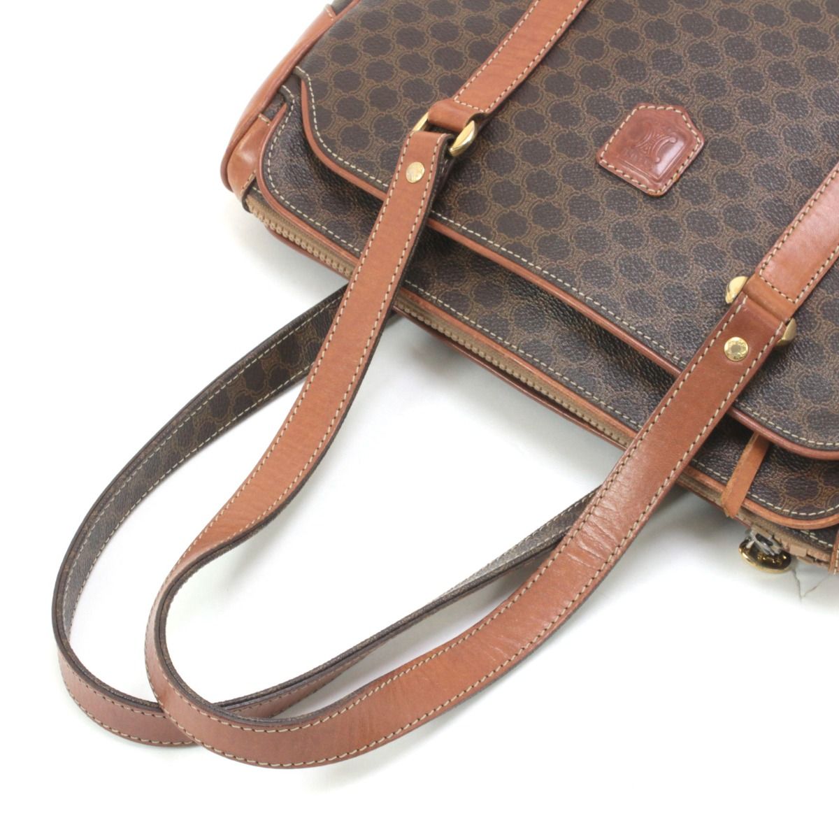 Celine Macadam Pattern Tote Bag Brown — view 4