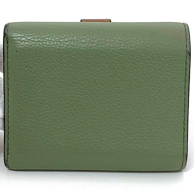 Loewe Trifold Wallet Green Anagram Compact Leather — view 5