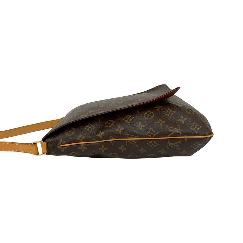 Louis Vuitton Vintage Musette Leather Shoulder Bag Pochette Sacoche Brown 63385 — view 6