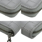 Celine 10 B663 bfl.08 gc Compact Zipped Wallet CC Charm Calfskin Light Grey Silverhar — view 3