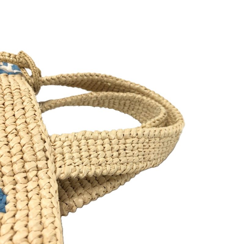 Prada Handbag Logo St Barth's Island Limited Edition 1 Bg454 Raffia Beige — view 6