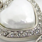 Chanel Necklace Heart Rhinestone Silver 23 B Abb614 Faux Pearl Coco — view 8