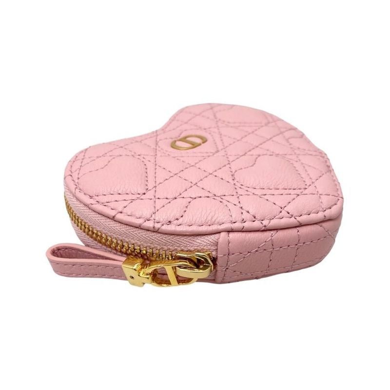Christian Dior Chain Heart Pouch S5097 Unid Calfskin Pink — view 4