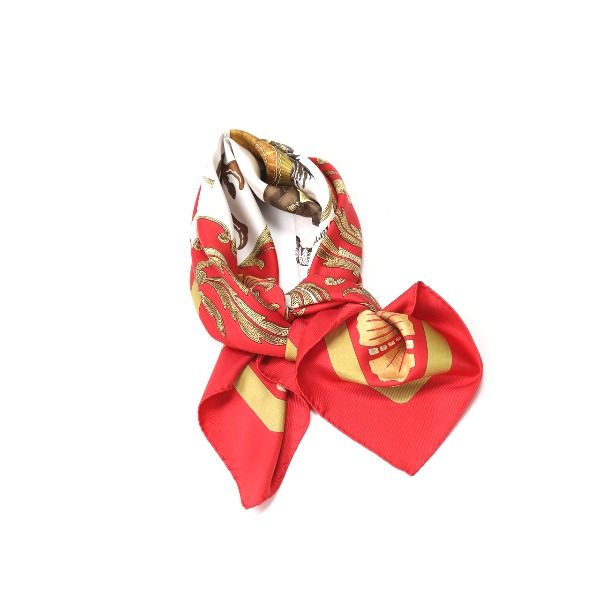 Hermes Carre 90 Cheval Jurc Turkish Horse Scarf Red — view 7