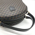 Celine Black Macadam Hand Boston Bag Brown Leather — view 6