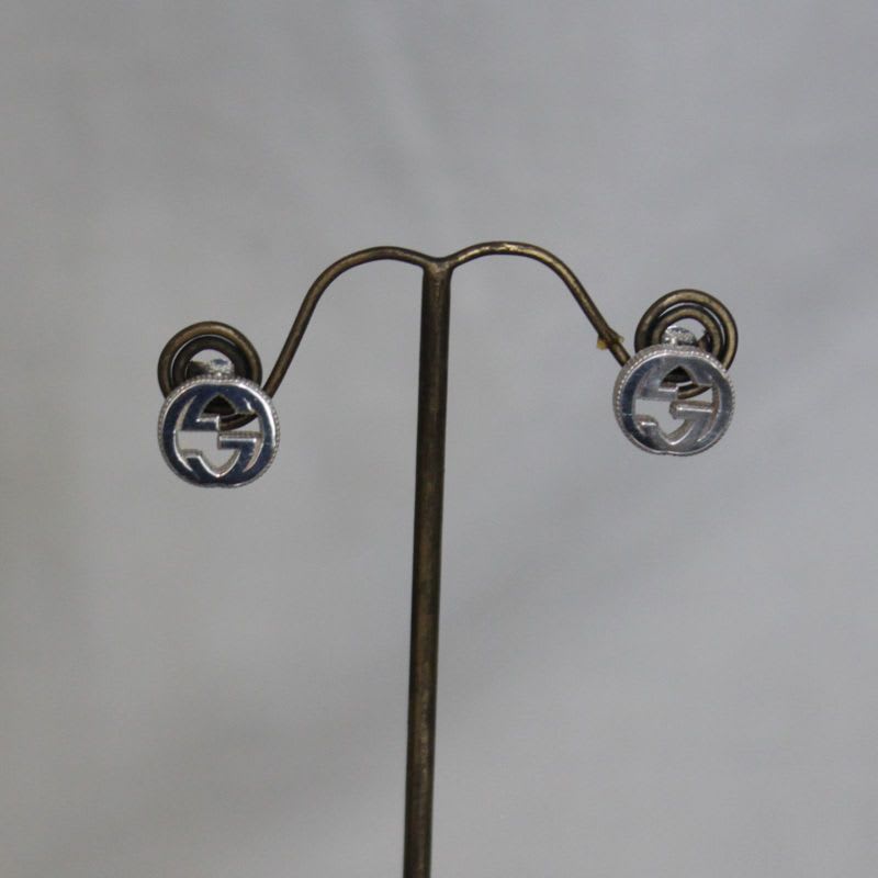 Gucci G Motif Earrings Interlocking AG 925 Silver E1119 — view 6