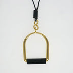 Hermes Esquettle Etrier GM Necklace Pendant Black Gold Hardware — view 3