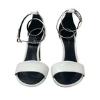 Louis Vuitton Sandals Shoes Leather White Silver Logo Strap — view 2