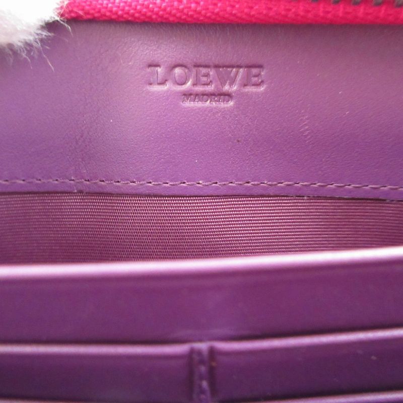 Loewe Heritage Leather Pink Round Zipper Long Wallet 1223 — view 7
