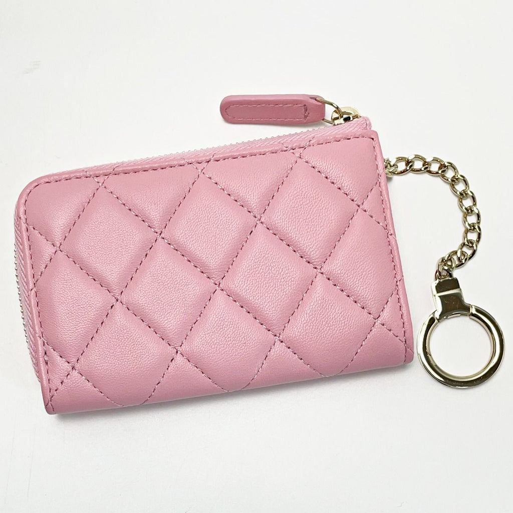 Chanel Quilted Ap0221 Baby Pink Coin Case Lambskin Gold Hardware — view 2