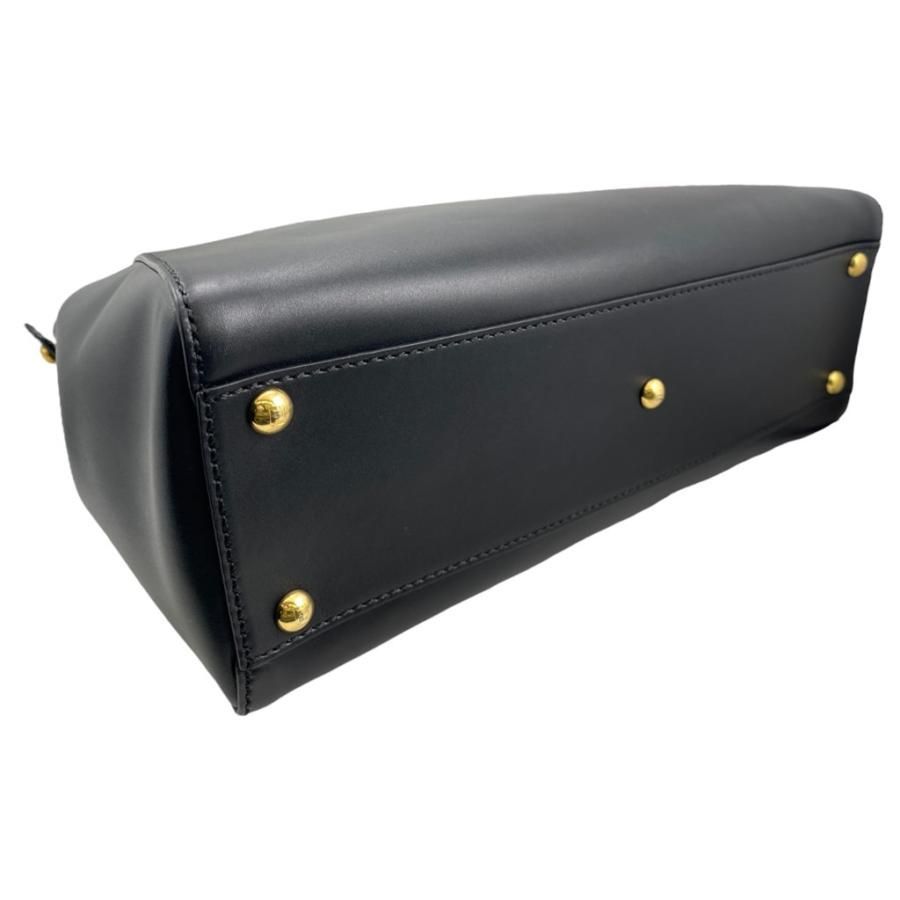 Fendi 8 Bn226 Peekaboo Medium Black Shoulder Bag Gold Hardware — view 3