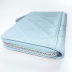 Chanel Quilted Card Case Ap3836 Light Blue Coco Mark Caviar Leather Coin — view 4