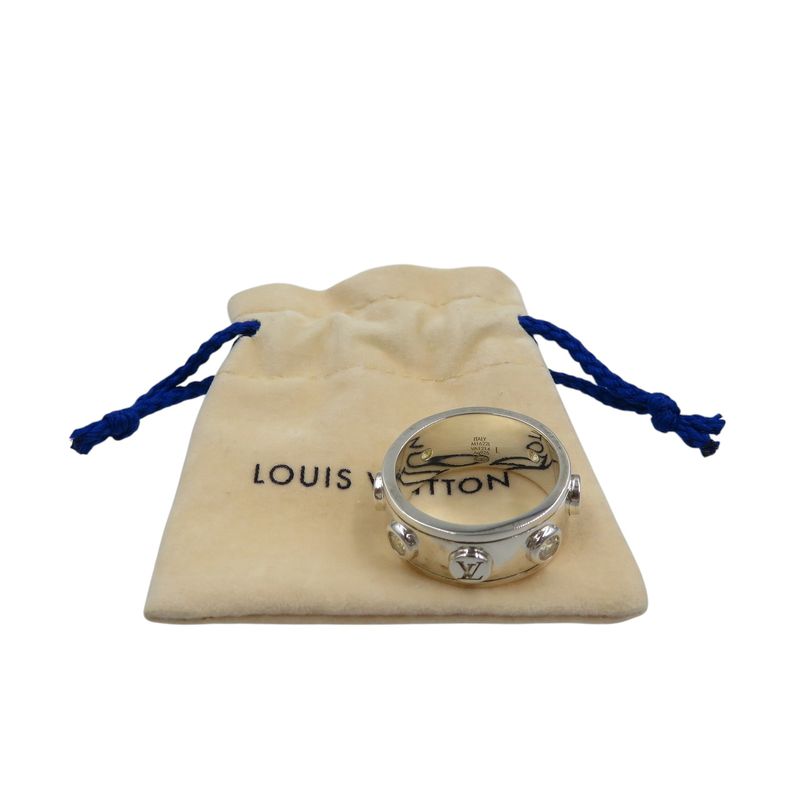 Louis Vuitton Studs M1622 L Silver 925 Ring 1065 — view 4
