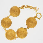 Chanel Coco Mark Quilted Vintage Gold Plated 71.2 g Bracelet — view 6