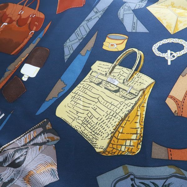 Hermes Carre 90 Monsieur ET Madame & Yellow Blue Silk Scarf Box — view 3