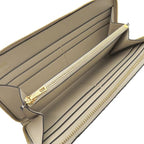 Loewe Long Wallet Repeat Zip Around Calfleather Light Oats Gold Hardware — view 7