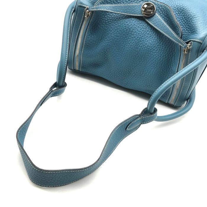 Hermes Lindy 30 2-Way Bag Taurillon Clemence Blue Jean Ladie Jeans — view 6