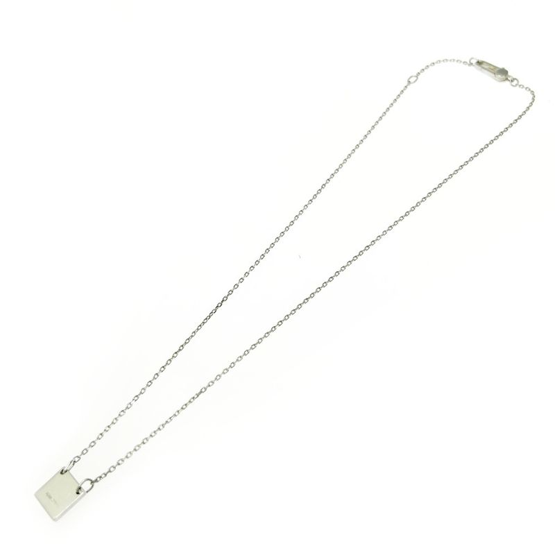 Gucci Silver Logo Square Plate Necklace 6.0 g 925 Engraved — view 5