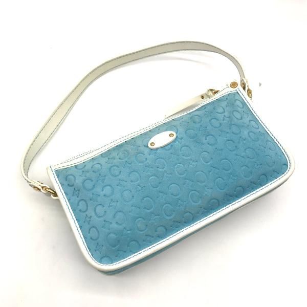 Celine Macadam Suede Hand Bag Blue — view 2