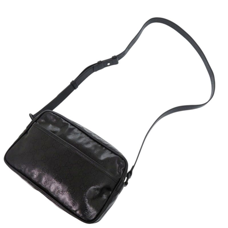 Gucci GG Crystal Leather Black Shoulder Bag 0458 — view 5