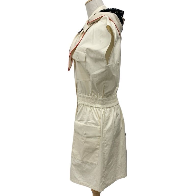 Louis Vuitton Dress Cotton Beige Black Red Scarf Safari Shirt Logo — view 2
