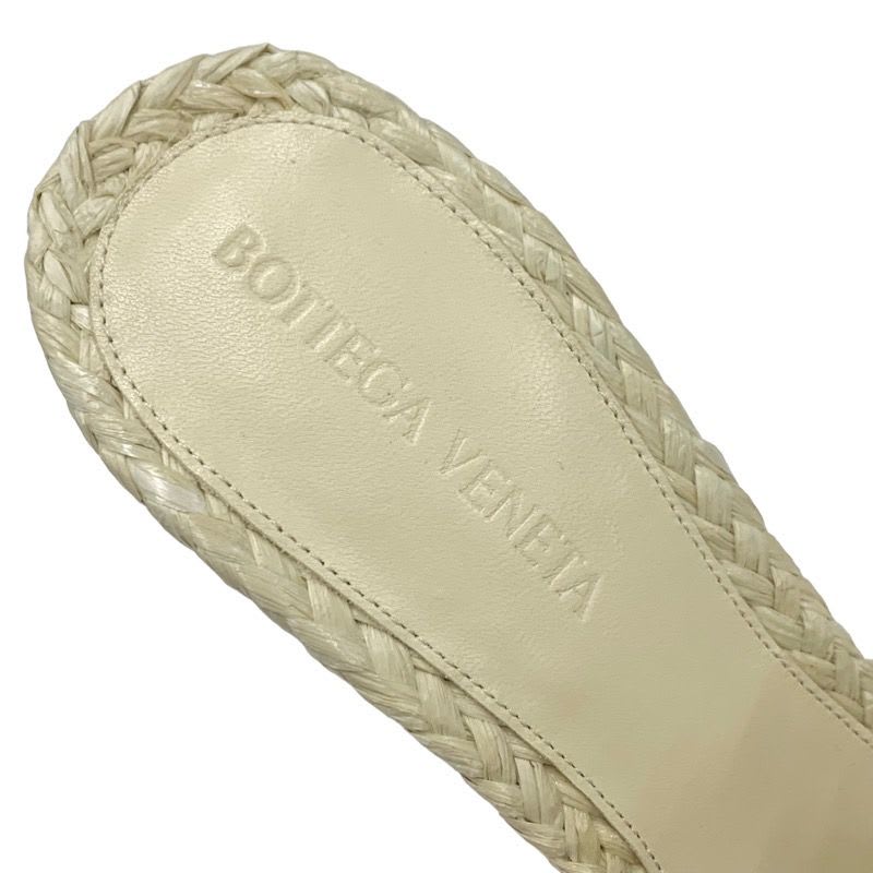 Bottega Veneta Lido Sandals Mule Shoes Intrecciato Raffia Beige — view 7