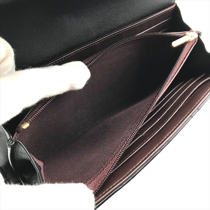 Chanel Items CC Logo Quilted Lambskin Long Flap Wallet Black — view 8