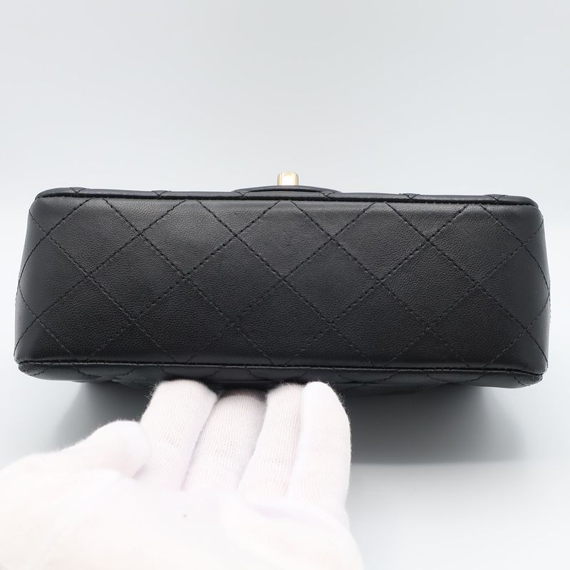 Chanel Mini Quilted Chain Shoulder Black Gold Hardware Single — view 5