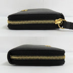 Gucci Double G Zip Around Wallet Black Gold Hardware Leather — view 4