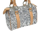 Dior Mini Boston Bag Sequin Leather Silver — view 4