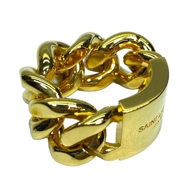 Saint Laurent Chunky Chain Ring Accessories Small Logo GP Gold 5 — view 6