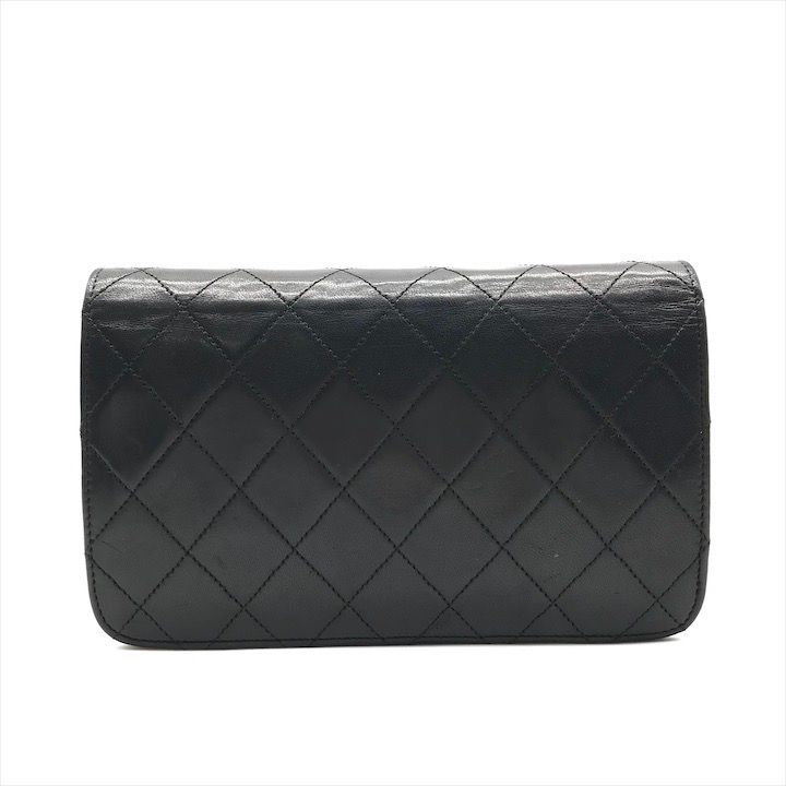Chanel CC Logo Push Lock Mini Quilted Lambskin Chain Shoulder Bag Black — view 2