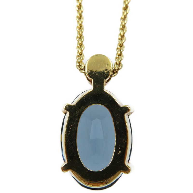Christian Dior Colored Stone Metal Blue Gold Necklace 0093 — view 5