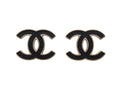 Chanel CC Logo Earrings Gold Black