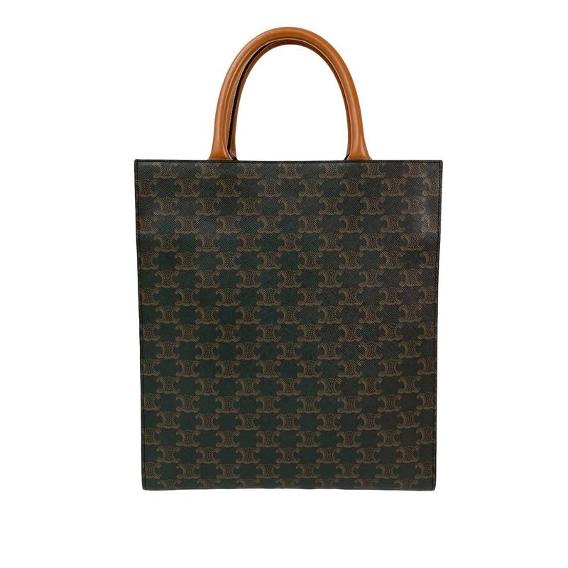 Celine Vertical Cabas Leather 2-Way Handbag Mini Tote Bag Brown