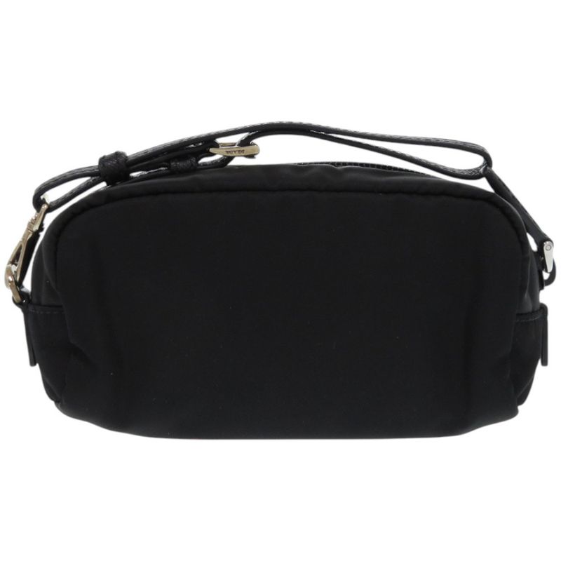 Prada 1 Ne175 Nylon with Strap Silver Hardware Black Pouch 0351 — view 2
