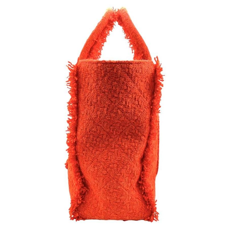 Chanel Tweed Tote Bag Zip Shopping Gold Hardware — view 4