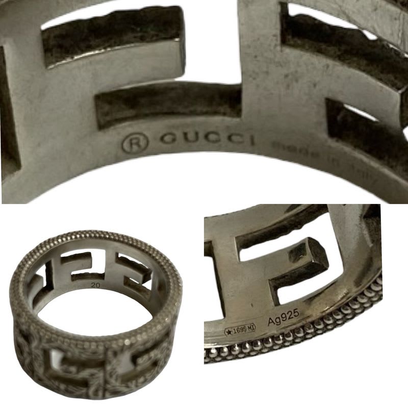 Gucci Square G Arabesque Silver 925 Ring No 18 Accessory — view 4