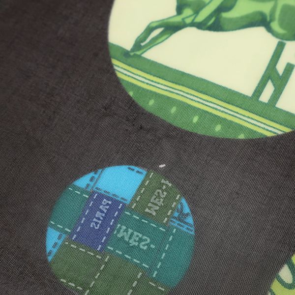 Hermes Shawl Rectangle Silk Brown and Green — view 4