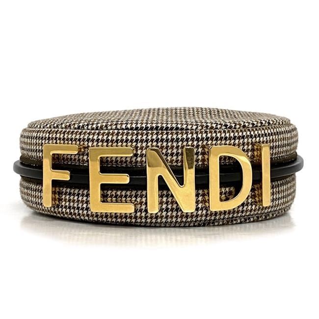 Fendi Handbag Nano Graffi Brown Staggered Pattern — view 7