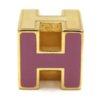 Hermes Top H Cube Pink Necklace Gold Color Accessories M176 — view 3