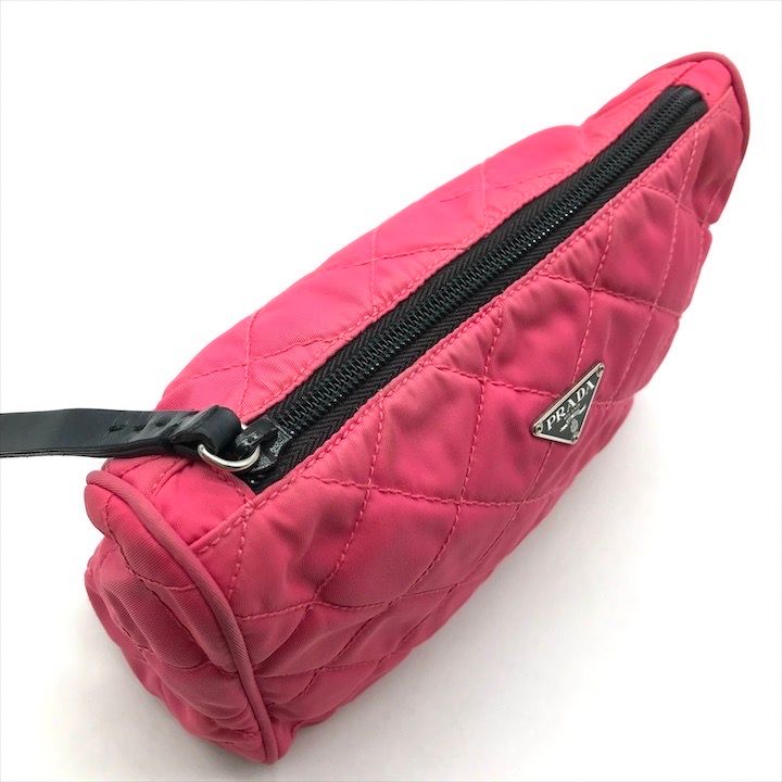 Prada Nylon Tessuto Quilted Pouch Case Pink — view 6