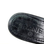 Chanel Camellia Strap Leather Sandals Black — view 7