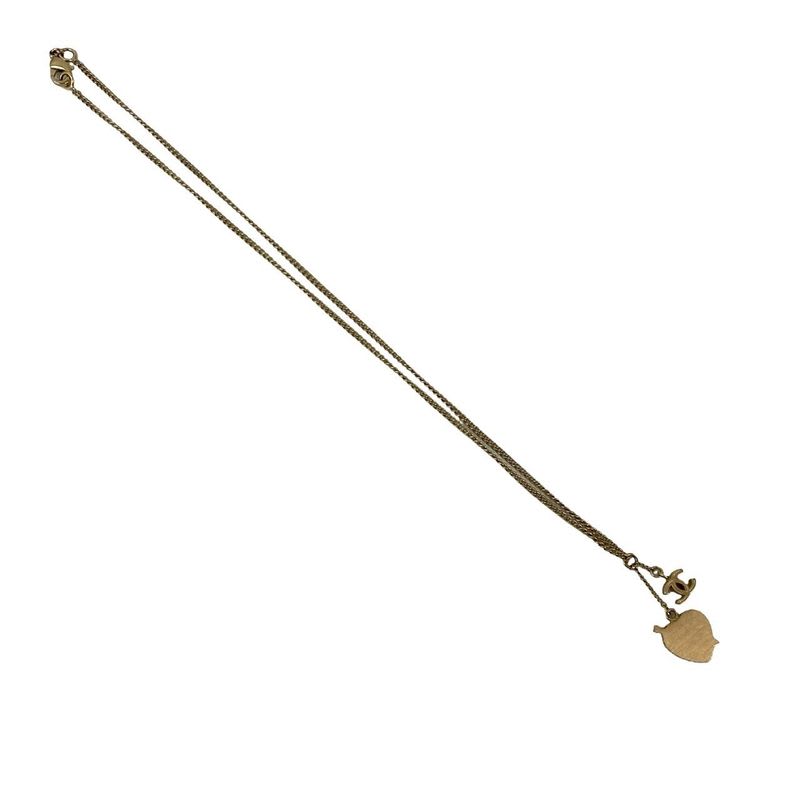 Chanel Coco Mark Heart Motif Chain Necklace Pendant 10P — view 7