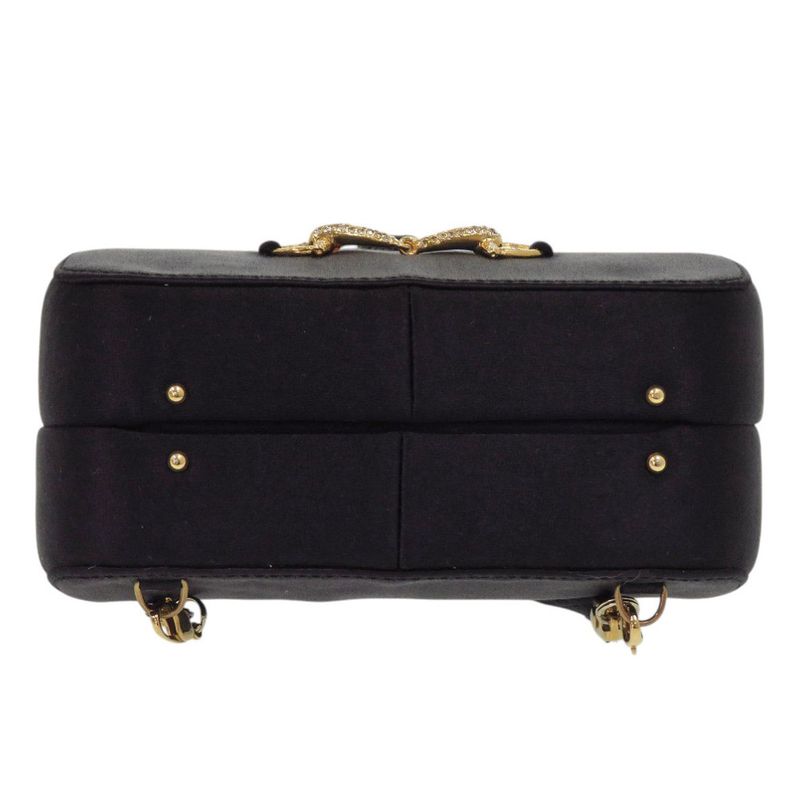 Gucci Horsebit Backpack Satin Rhinestone Black Mini Bag 0837 — view 6