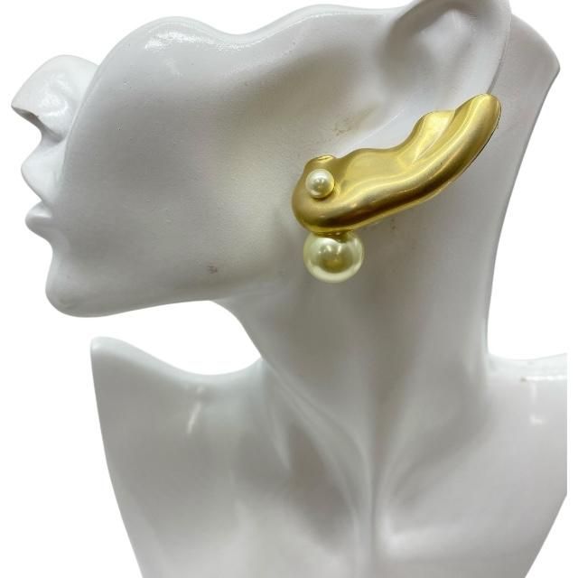 Christian Dior Earrings Earring Accessories Pearl GP Gold White — view 6