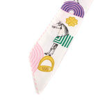 Hermes Garde Robe Pop 100% Silk Blanc Multi Colore Twillye Scarf — view 5