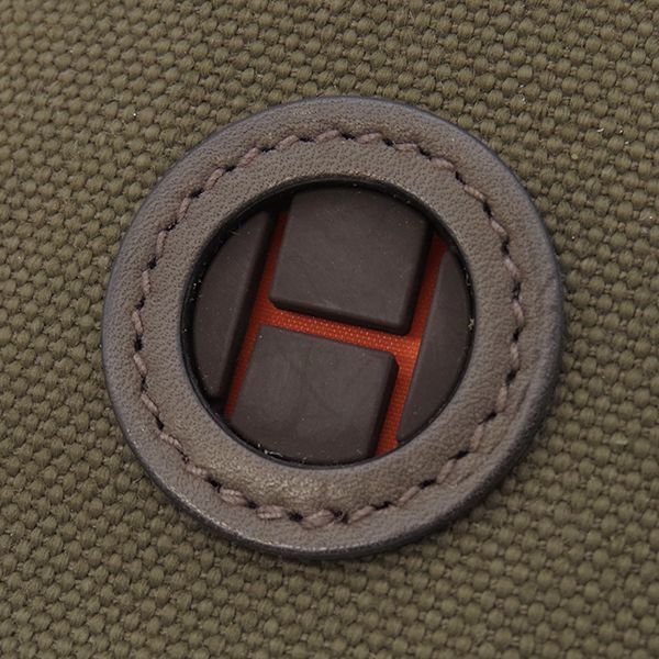 Hermes Pouch Dog Treat Cotton Canvas Leather Khaki and Foo Silver — view 5