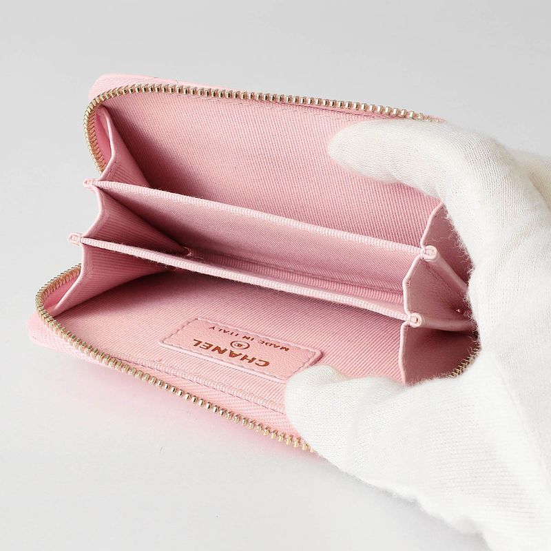 Chanel Coin Case Classic Zip Purse Pink — view 5